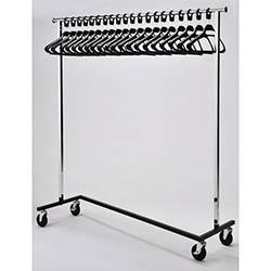 Mobile Chrome Coat Rack Kit With 20 Black Plastic Captive Anti-Theft Hangers , HuntOffice.co.uk on Productcaster.