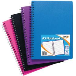 Pack of 5 Tiger A5 Wiro Polypropylene Notebook , HuntOffice.co.uk on Productcaster.