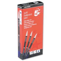 Retractable Ballpoint Pen Soft Grip Blue Pack 12 5 Star , HuntOffice.co.uk on Productcaster.