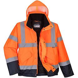 Portwest S266 Hi-Vis 2-Tone Bomber Jacket Orange & Navy XXL , HuntOffice.co.uk on Productcaster.