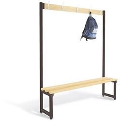 Probe Single Sided 10 Hook Bench - Junior Type D Black Frame With Light Ash Slats L2000xD350xH400mm , HuntOffice.co.uk on Productcaster.