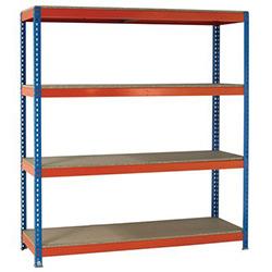 2m High Heavy Duty Boltless Chipboard Shelving Unit W2400xD1200mm 350kg Shelf Capacity With 4 Shelves - 5 Year Warranty , HuntOffice.co.uk on Productcaster.