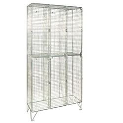 Locker 6mm Dia. Wire Mesh 2 Door Nest Of 3 D:457mm , HuntOffice.co.uk on Productcaster.