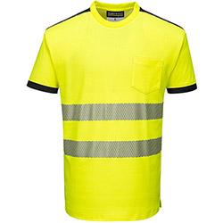 Portwest T181 PW3 Hi-Vis Short Sleeve T-Shirt Yellow & Black 3XL , HuntOffice.co.uk on Productcaster.