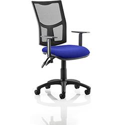 Eclipse II Lever Task Operator Office Chair With Height Adjustable Arms Mesh Back & Serene Blue Seat , HuntOffice.co.uk on Productcaster.