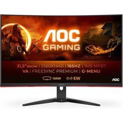 AOC G2 CQ32G2SEBK 31.5 Inch 2560 x 1440 Pixels 2K Ultra HD Resolution 1ms Response Time 165Hz Refresh Rate HDMI DisplayPort LED Monitor ,  on Productcaster.