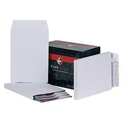 Pack of 100 Plus Fabric Gusset C4 Envelopes White Peel and Seal 120gsm , HuntOffice.co.uk on Productcaster.