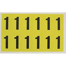 Adhesive Label Bin Sticker Number 1 H12.5xW8.5mm 90 Characters Per Sheet Black Text On Yellow , HuntOffice.co.uk on Productcaster.