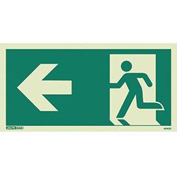 Photoluminescent Safety Way Guidance Sign Arrow Left HxW 150X300mm , HuntOffice.co.uk on Productcaster.