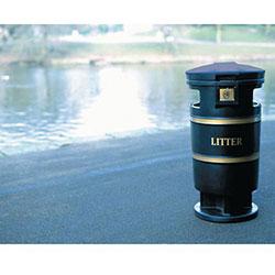 Outdoor Plastic Litter Bin Black 90L , HuntOffice.co.uk on Productcaster.