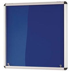 Heavy Duty Tamperproof Slimline Lockable Office Noticeboard Blue Frame HxW 1200x1200mm , HuntOffice.co.uk on Productcaster.