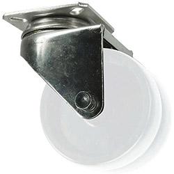 Twin White Polypropylene Wheels, Plate Fixing - Swivel Load Capacity 90kg , HuntOffice.co.uk on Productcaster.