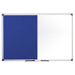 Bi-Office Maya Combination Board Blue Felt/Non Magnetic Whiteboard Aluminium Frame 1800x1200mm , HuntOffice.co.uk on Productcaster.