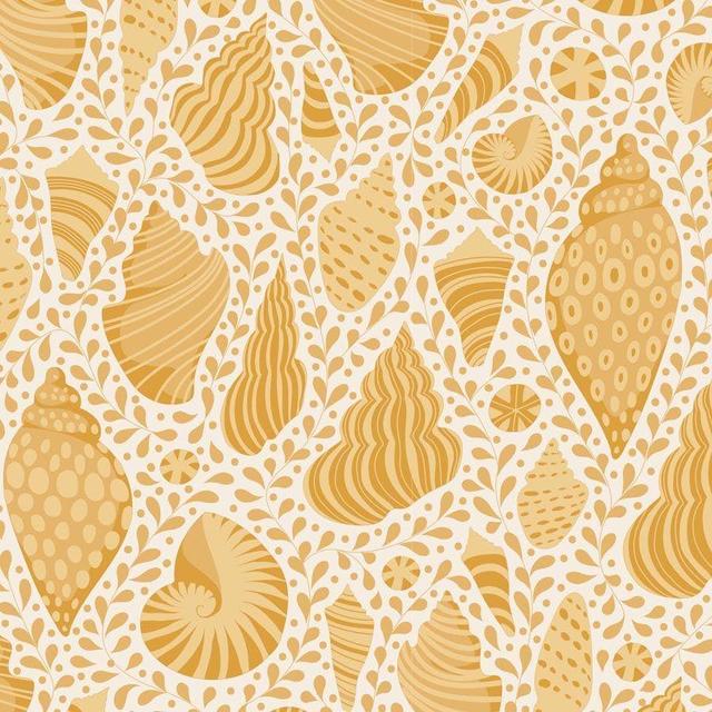 Tilda Cotton Beach Shells Honey 110027 - Quiltkatoen on Productcaster.