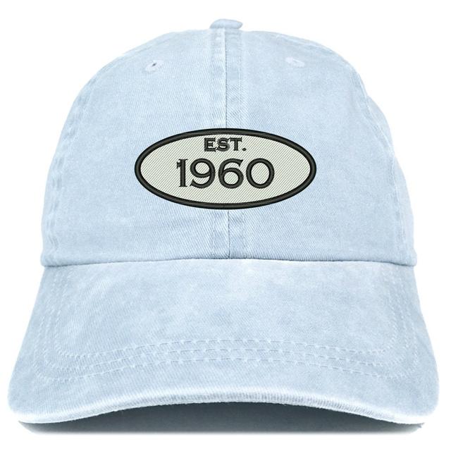 Stitchfy opgericht 1960 Verjaardag geborduurd pigment geverfd gewassen baseball cap (SF-ESTLOG1960-MGC-7601) on Productcaster.