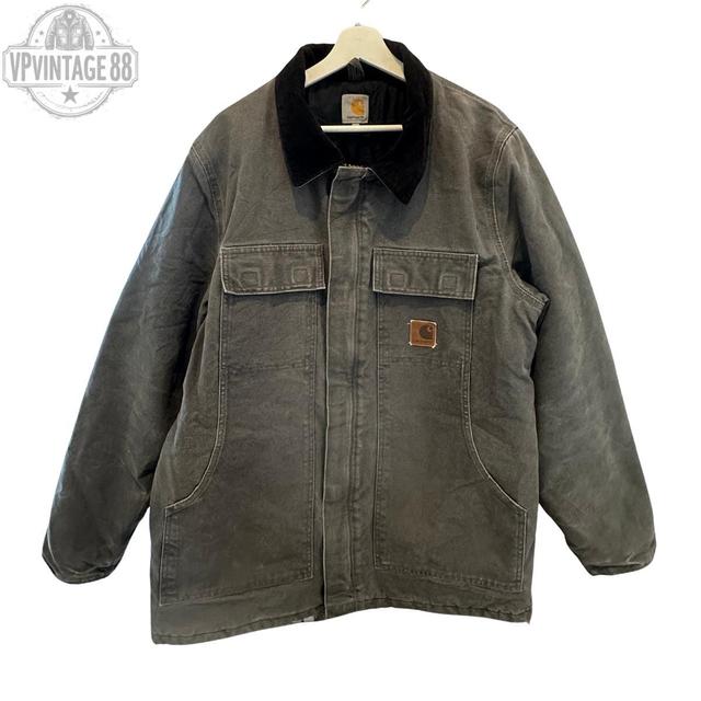 Vintage Carhartt Graue Segeltuch Detroit Jacke Herren Traditionelle Arbeitskleidung Gebrauchs-Mantel Retro Streetwear Oberbekleidung USA Made Style on Productcaster.