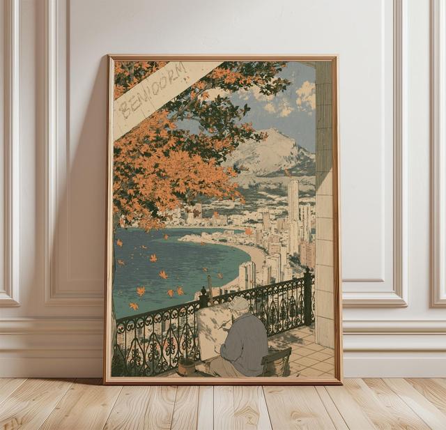 Benidorm Küstenreise Poster | Stadt am Meer Poster | Skyline Wandbild on Productcaster.