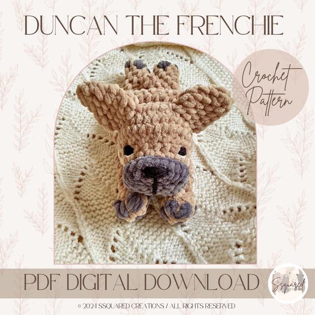 Bulldogge Häkelanleitung: Duncan Frenchie Snuggler (PDF-Muster) on Productcaster.