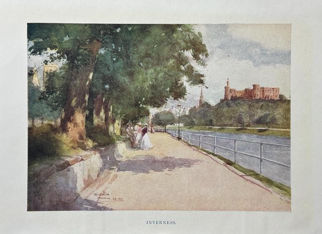 Szkocja Highlands & Islands Zamek Inverness Inverness-Shire Vintage Print Akwarela Malarstwo Szkocki Krajobraz on Productcaster.