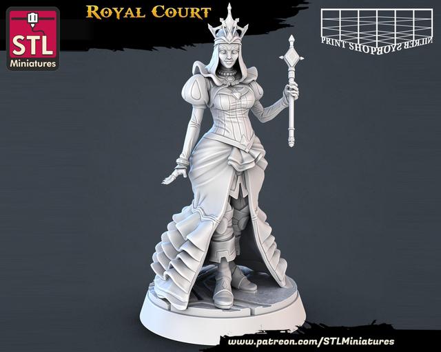Böse Königin Miniatur | Evil Queen Miniature | Townsfolk | NPC | 32mm | for modern Tabletop Games on Productcaster.