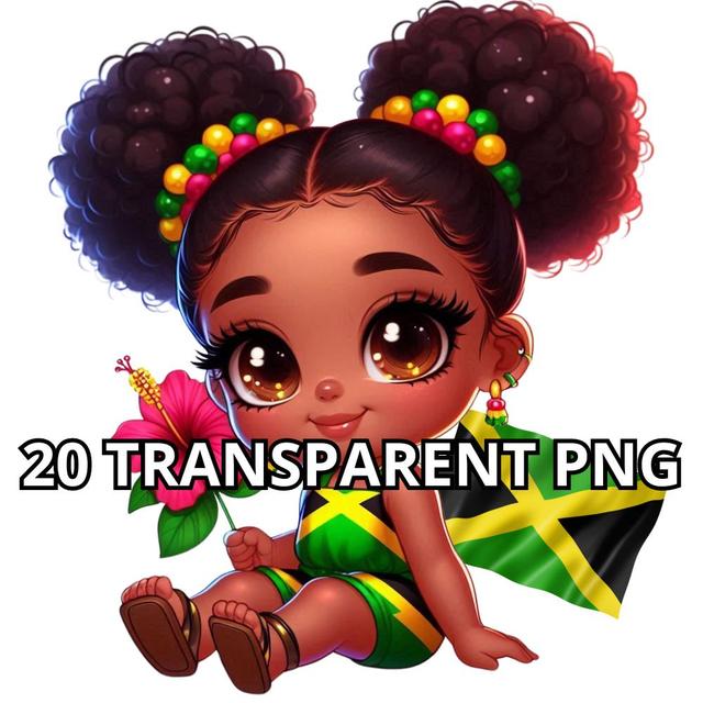 Chibi Süßes jamaikanisches Baby-Mädchen-Png, 20 PNG, jamaikanisches Mädchen Clipart, Jamaika-Baby-Mädchen-Clipart, Chibi-Mädchen-Clipart, Jamaika-Png, on Productcaster.