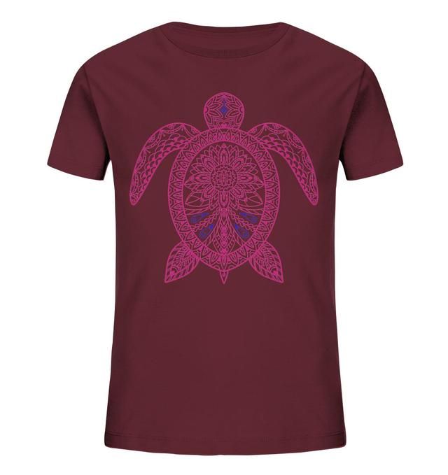 Kids Organic Shirt | Turtle Pink (blue) on Productcaster.