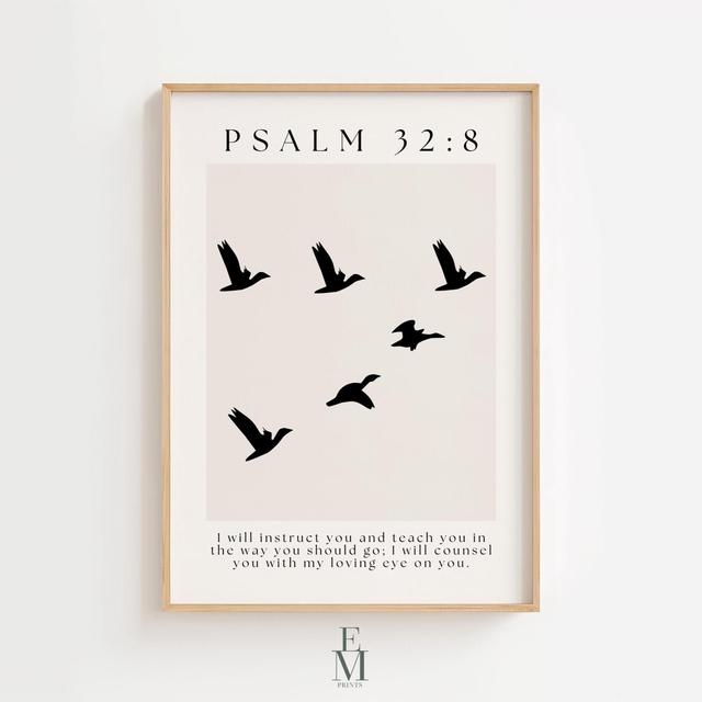 Ich werde Sie unterweisen und Sie unterrichten Psalm 32: 8 Wandkunst, christliche Schrift druckbar, Digitaldruck, christliches Bauernhaus Bibel Vers D on Productcaster.