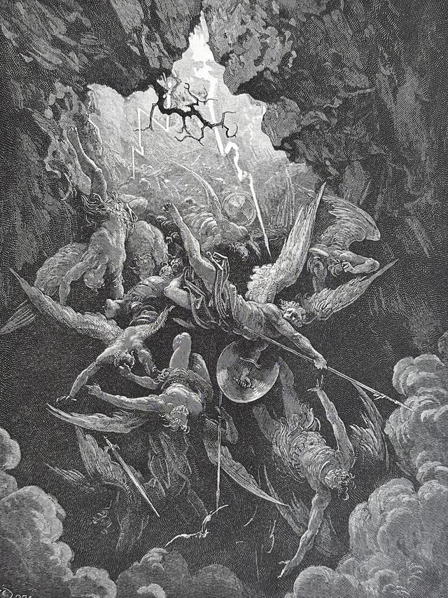Gustave Doré (Dore), Antiker Holzschnitt - Der Höllenschlund, Paradise Lost on Productcaster.