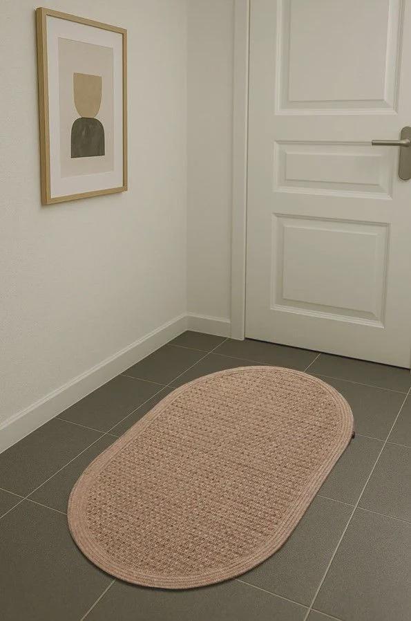 Handgeweven ovaal jute vloerkleed: omkeerbaar boho vloerkleed, milieuvriendelijk tapijt on Productcaster.