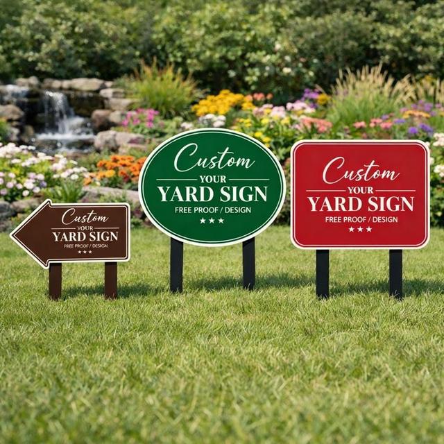 Benutzerdefinierte Yard-Schild, personalisiertes Gartenstecker-Schild, Rasen-Business-Zeichen im Freien, kundenspezifisches Richtungs-Yard-Dekor on Productcaster.