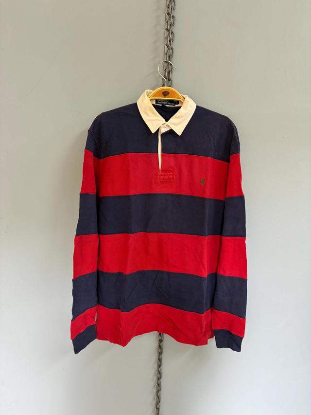 Vintage 90er Jahre Polo by Ralph Lauren gestreiftes Langarm Poloshirt on Productcaster.