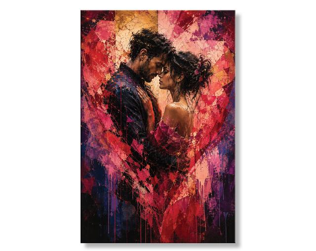 Wandbild für Paare, romantisches Liebesgemälde, abstrakte Umarmung auf Leinwand für die Schlafzimmerdekoration on Productcaster.