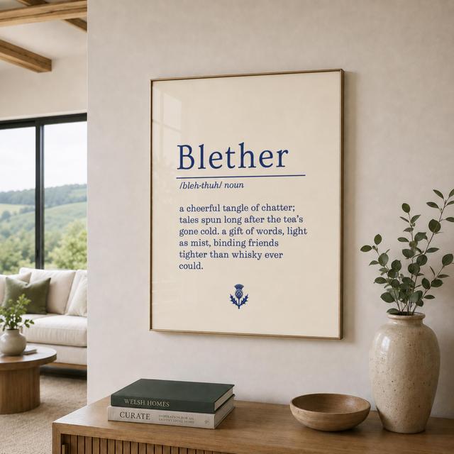 Blether Schottisches Wörterbuch Wandkunstdruck on Productcaster.