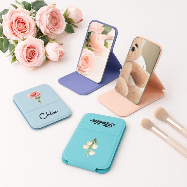 Personalisierter Kompaktspiegel, Geburtsblumen-Geburtstagsgeschenk, individueller Taschenspiegel, Geschenkidee für Mama on Productcaster.