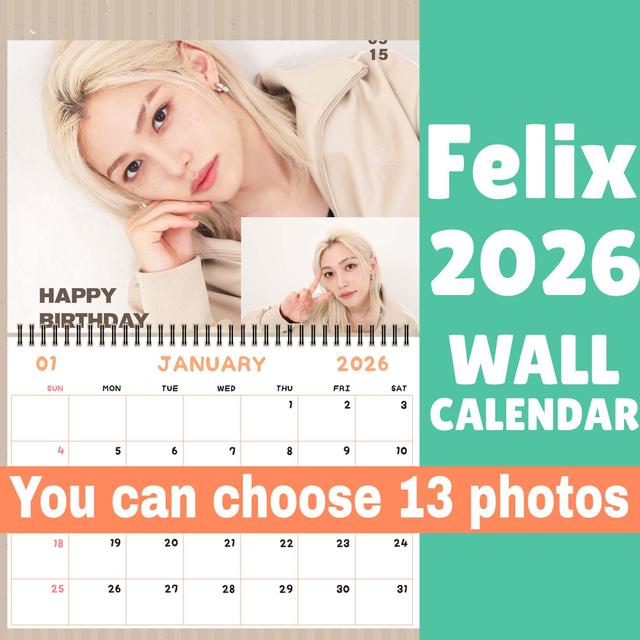 Felix Stray Kids Calendar 2026 / Felix Calendar 2026 / Stray Kids Calendar 2026 Felix Wall Calendar 2026 KPOP Calendar 2026 on Productcaster.