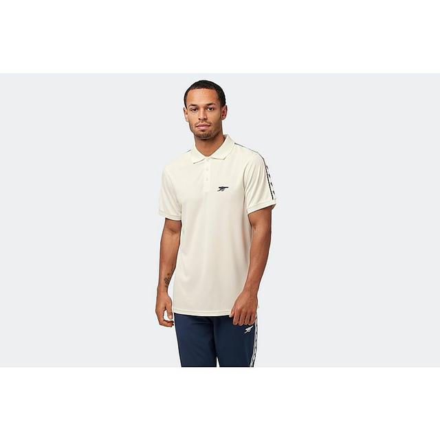 Arsenal Northbank Cream Taped Polo Shirt on Productcaster.