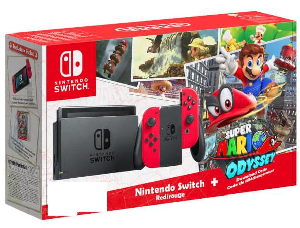 Switch & Super Mario Odyssey - Console de jeux portables 15,8 cm (6.2 ) 32 Go Écran tactile Wifi Gris, Rouge on Productcaster.