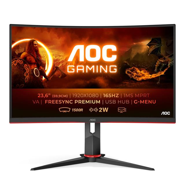 AOC G2 C24G2U/BK 59,9 cm (23,6 ) 1920 x 1080 píxeles Full HD LED Flat Panel PC Monitor Negro, Rojo on Productcaster.