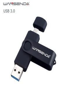 Flash Drive Wansenda USB 3.0 OTG USB For SmartPhone/Tablet/PC Black 256 GB on Productcaster.