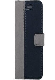 Samsung Galaxy A6 Plus (2018)- Surazo® Phone Case Genuine Leather- Nubuck Gray and Navy Blue on Productcaster.