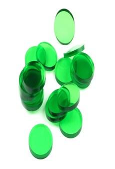 Acrylic miniature bases (20 pcs), round, clear, green, 25 x 3 mm on Productcaster.