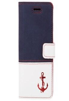 Huawei P9 Lite MINI / Y6 Pro 2017- Surazo® Phone Case Genuine Leather- Navy blue and Pastel porcelai on Productcaster.