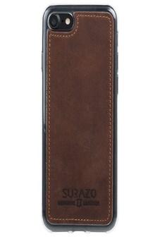 Surazo® Back Case Genuine Leather for phone Huawei P8 Lite (2016) - Nubuck Nut brown on Productcaster.