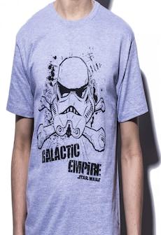 STAR WARS - Tshirt "Galactic Empire" man SS sport - basic L Gray on Productcaster.