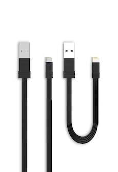 Remax Tengy Zestaw 2X Kabel Usb Ligh/Tn/Ing 1M/16Cm Czarny on Productcaster.