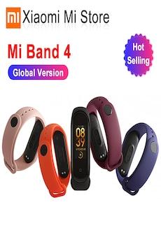 Mi Band 4 Black and TPU wrist Strap and 2PCs Pretective Screen White on Productcaster.