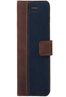 Huawei Y6s- Surazo® Phone Case Genuine Leather- Nubuck Nut and Navy on Productcaster.