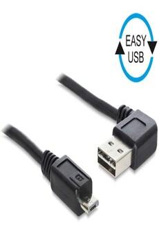 Kabel Usb Delock A(M) - Micro B(M) 0,5M Czarny Kątowy Lewo/Prawo Easy-Usb on Productcaster.