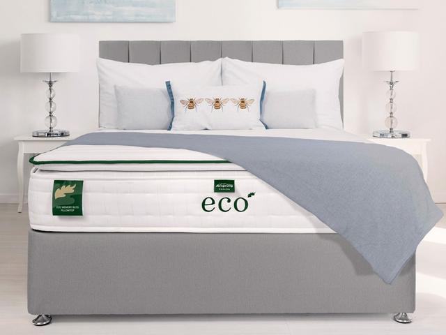 Airsprung Divan Bed Eco Memory Bliss Pillowtop - King Size, Medium, Pocket Spring, Eco Fibre on Productcaster.