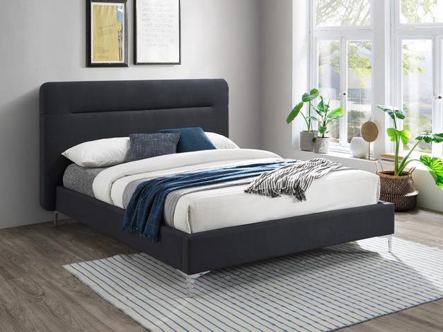 Marbella Charcoal Fabric Bed Frame - Double on Productcaster.